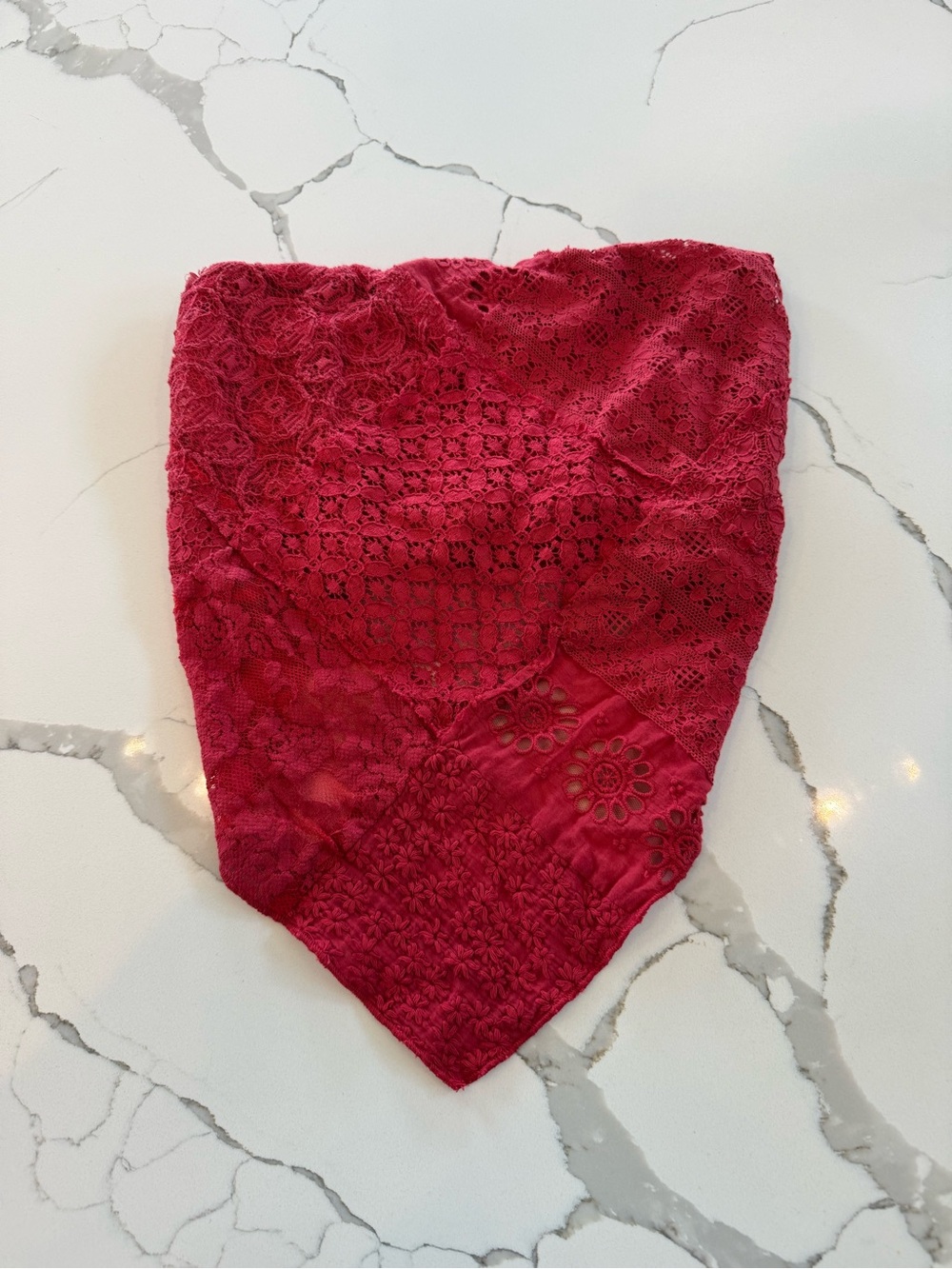 Free People FP One Raya Lace Bandana Top Cropped Smocked XS